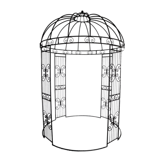 Round Gazebo Trellis - Rustic Brown