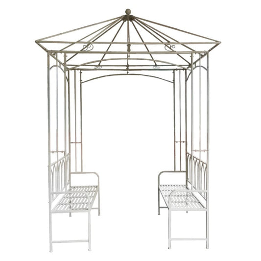 Arbour with Bench Seats - Cream