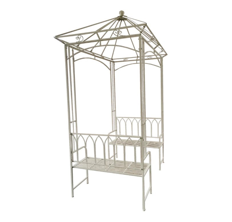 Arbour with Bench Seats - Cream
